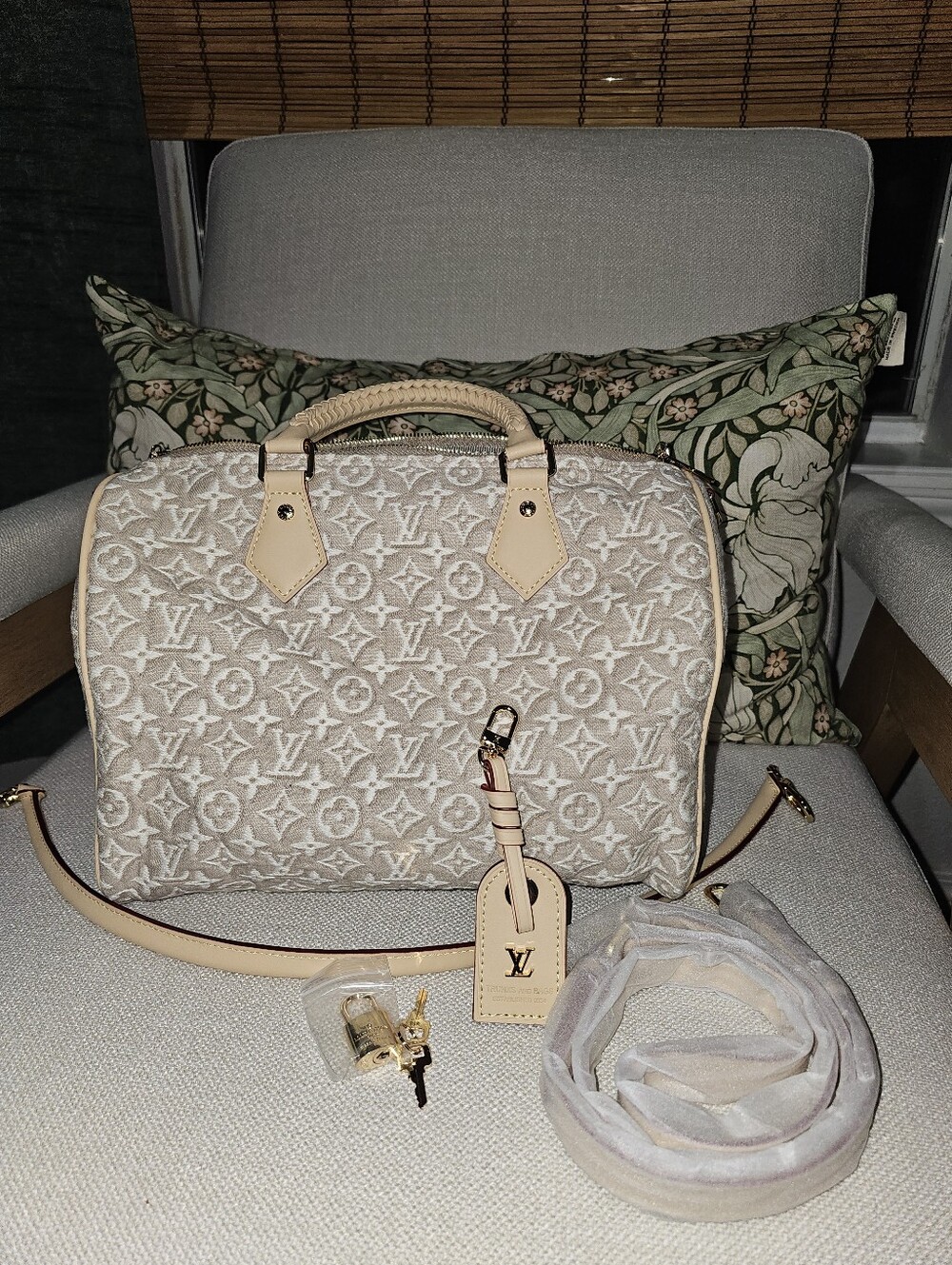 BEAUTIFUL JACQUARD MONOGRAM SOFT SPEEDY 30 PEUPLIER - Picture 3 of 12